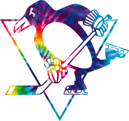 Pittsburgh Penguins rainbow spiral tie-dye logo vinyl decal